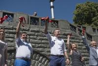 Кличко открыл восстановленную лестницу на территории музея истории Украины