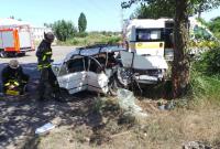Авто с пятью пассажирами влетело в дерево в Запорожской области