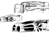 Показан первый вариант дизайна гиперкара Bugatti Chiron
