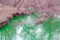В Кировограде вода в реке стала ярко зеленой