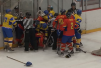 Хоккейный матч молодежных команд в России завершился массовой дракой