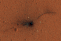 Астрономы показали цветное фото с места падения Schiaparelli на Марс