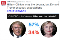 Клинтон выиграла дебаты у Трампа - CNN