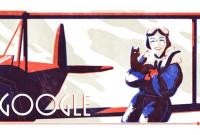 Google выпустил Doodle в честь 107-летия легендарной летчицы