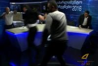 Грузинские политики подрались во время дебатов в прямом эфире (видео)