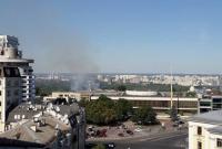 В Киеве на Трухановом острове горит трава