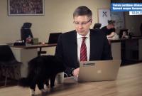 Черный кот прервал выступление мэра Риги в прямом эфире (видео)