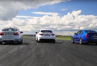 Alfa Romeo Giulia QV, BMW M3 и Cadillac ATS-V сравнили в дрэге (видео)