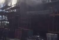 В Николаеве горит водолазное судно ВМС ВСУ "Нетишин" (видео)