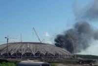 В Самаре вспыхнул пожар на стадионе, который строится к ЧМ-2018