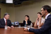 П.Порошенко дал интервью украинским телеканалам