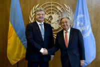 Порошенко обсудил с генсеком ООН миротворцев на Донбассе и ситуацию с правами человека в Крыму