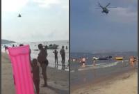 В Николаевской области над пляжем с отдыхающими пролетел военный вертолет (видео)