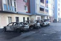 В центре Харькова сгорели пять припаркованных авто