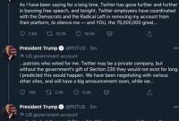 После блокировки в Twitter Трамп заявил о намерении создать собственную платформу и написал об этом в Twitter
