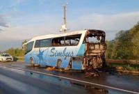 На трассе Киев-Чоп во время движения сгорел рейсовый автобус
