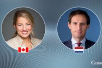 Главы МИД Канады и Нидерландов обсудили поддержку Украины